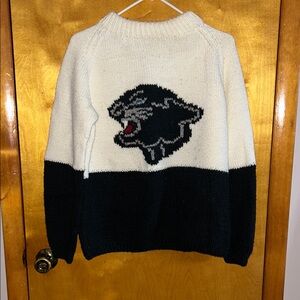 Mens or women’s Black and White Panther Crewneck Sweater one of a kind